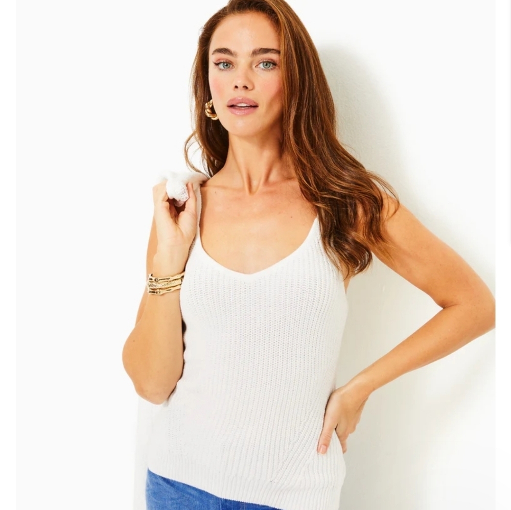 Lilly Pulitzer White Tank Top -Bristow Sweater Tank New With Tags Small